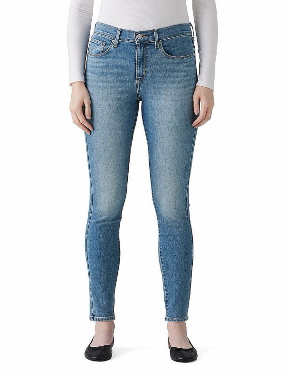Classic High-Rise Skinny Jeans in Light Blue LEVI 721 30